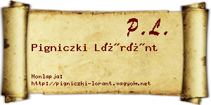 Pigniczki Lóránt névjegykártya