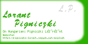 lorant pigniczki business card